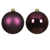 Decoris Shatterproof Bauble Box of 4 Pieces 10cm - Dark Mauve,